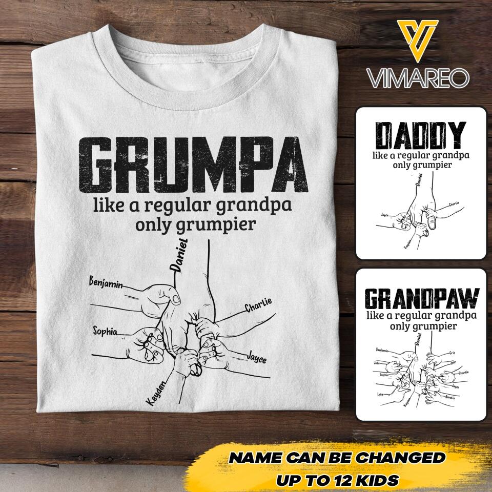 Personalized Grumpa Grumpier Grandpa Shirt Father's Day Gifts