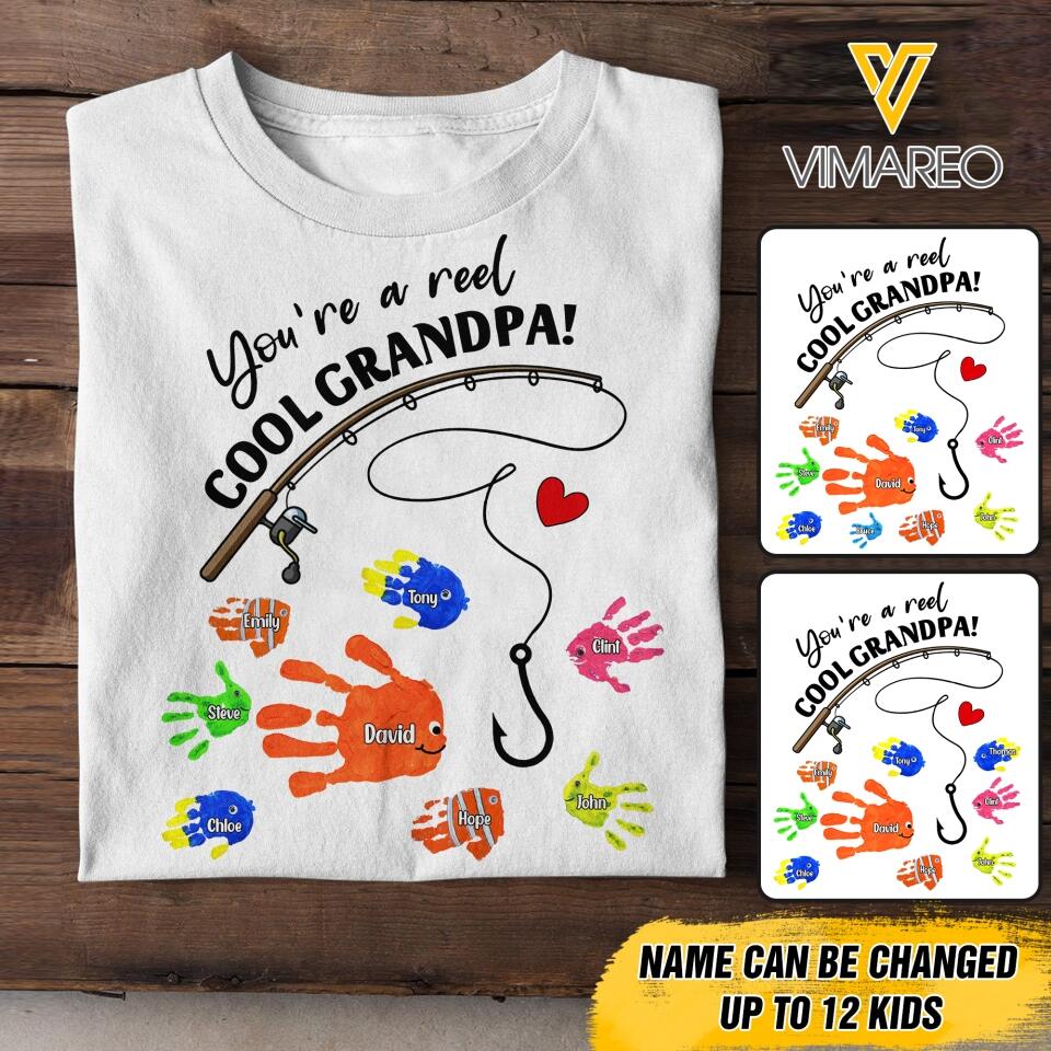 Personalized You're A Reel Cool Grandpa Tshit Printed 22APR-DT20