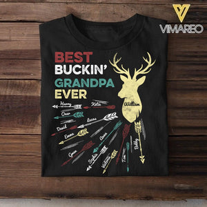 Personalized Best Buckin' Grandpa Ever Tshirt Printed 22APR-DT20