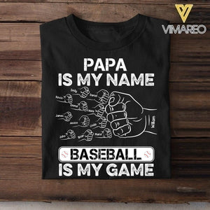 Personalized Papa Is My Name Baseball Tshirt Printed 3T 2204