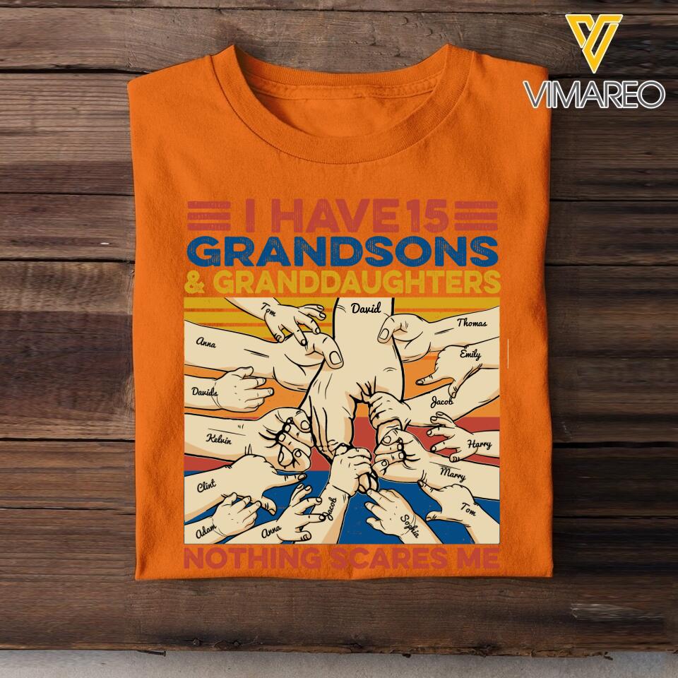 Personalized Grandson & Granddaughter For Grandpa Grandma Shirt