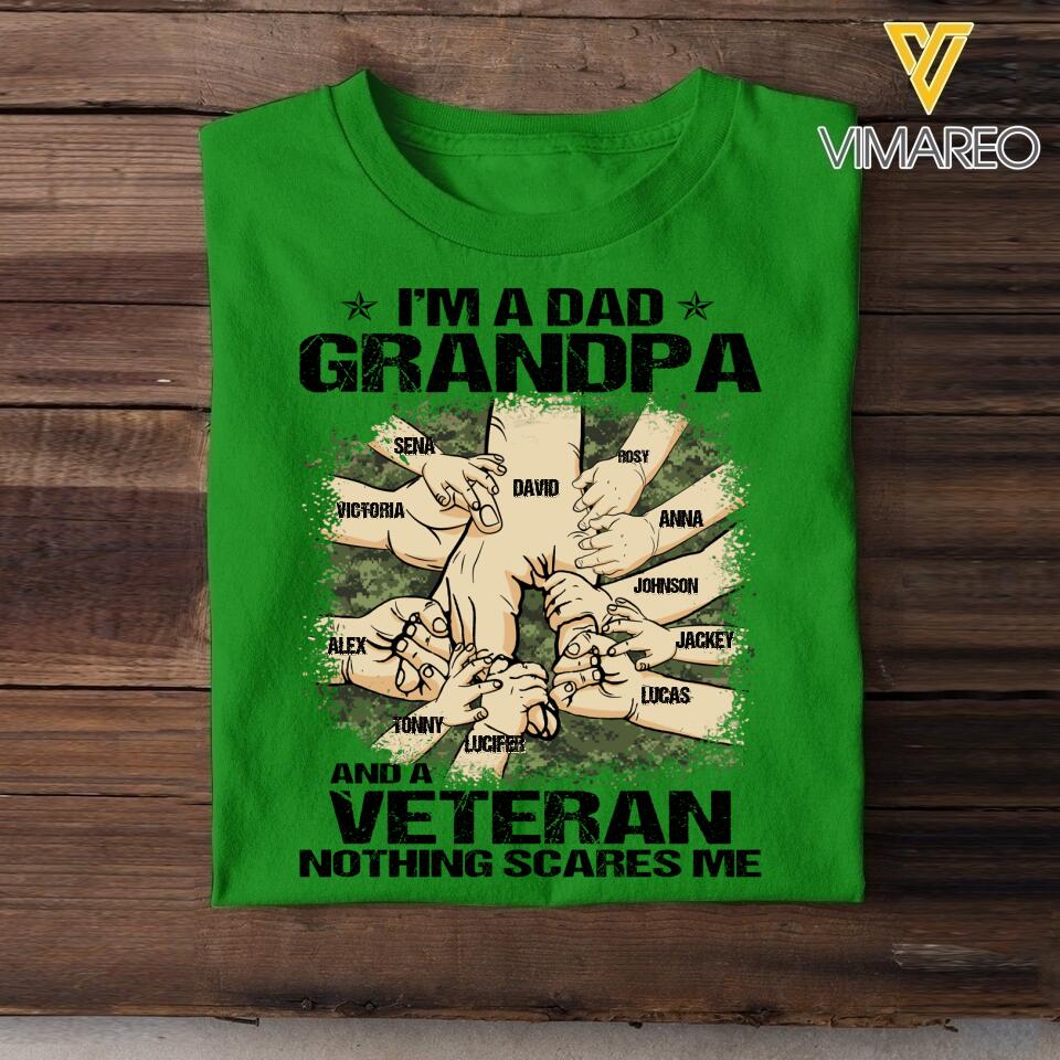 PERSONALIZED I'M A DAD GRANDPA AND A CANADIAN VETERAN WITH KID NAME TSHIRT QTVQ2304