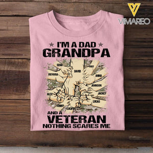 PERSONALIZED I'M A DAD GRANDPA AND A US VETERAN WITH KID NAME TSHIRT QTVQ2304