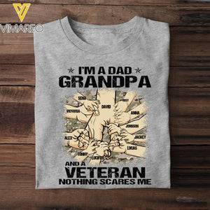 PERSONALIZED I'M A DAD GRANDPA AND A US VETERAN WITH KID NAME TSHIRT QTVQ2304