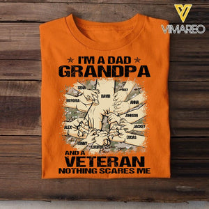 PERSONALIZED I'M A DAD GRANDPA AND A US VETERAN WITH KID NAME TSHIRT QTVQ2304