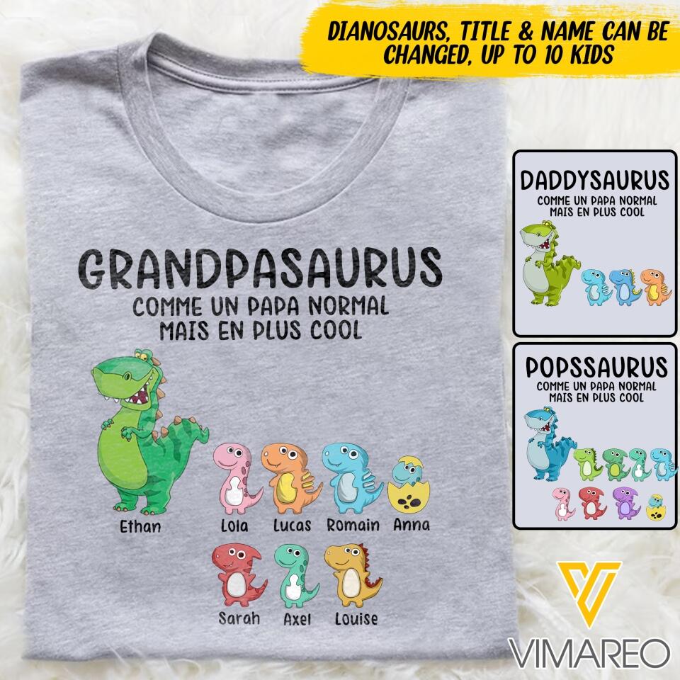 Personalized Grandpasaurus Tshirt Printed 22APR-DT25