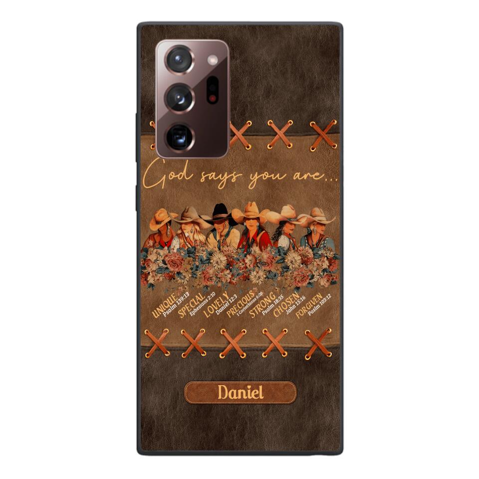 Personalized Cowgirl God Says You Are Phone Case Printed 22APR-DT27