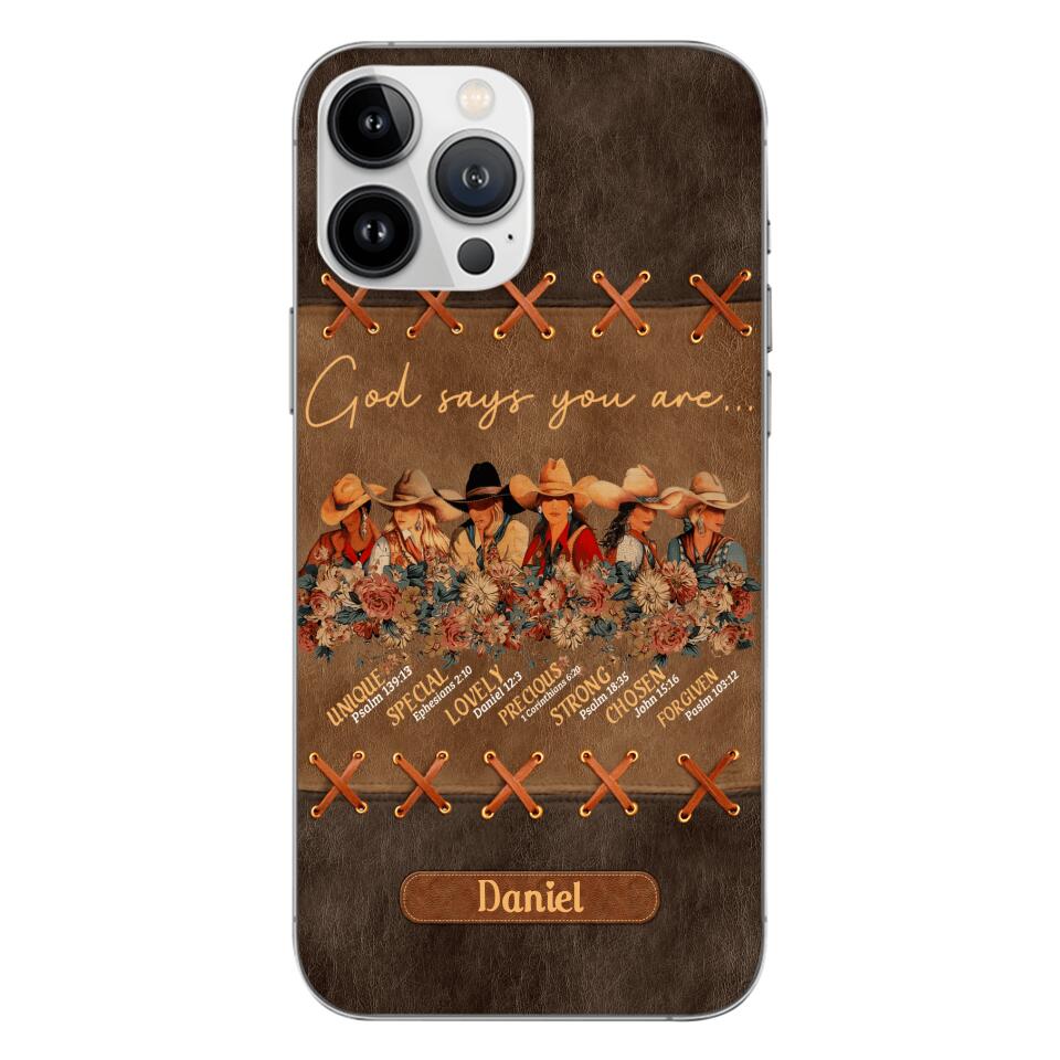 Personalized Cowgirl God Says You Are Phone Case Printed 22APR-DT27