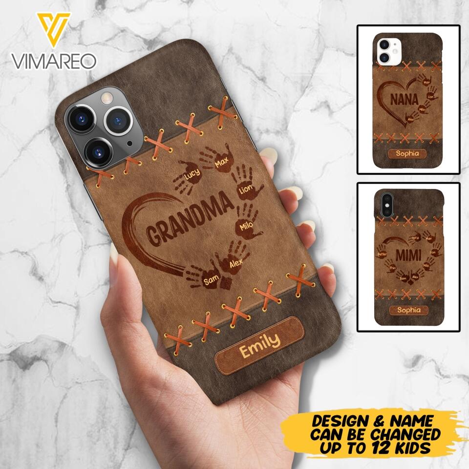 Personalized Grandma Kid Phone Case Printed 22APR-LN28