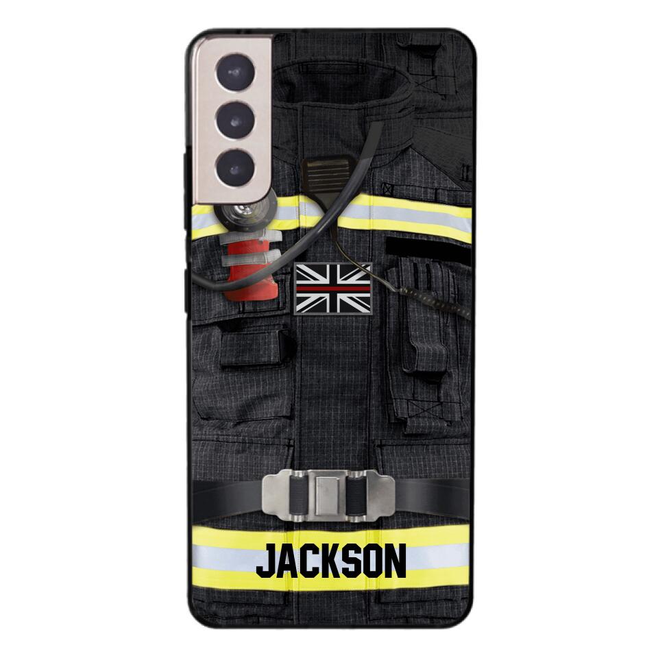 DH Personalized British Firefighter Phone Case Printed DT045