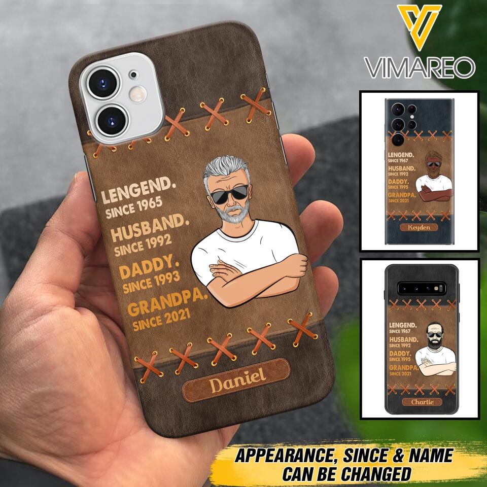 Personalized Legend. Husband. Daddy. Grandpa. Phone Case Printed 22MAY-HC05