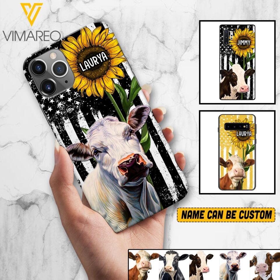 Personalized Cow Lover Phone Case Printed 22MAY-HQ07