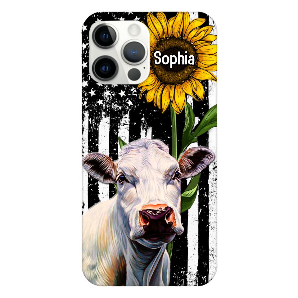 Personalized Cow Lover Phone Case Printed 22MAY-HQ07