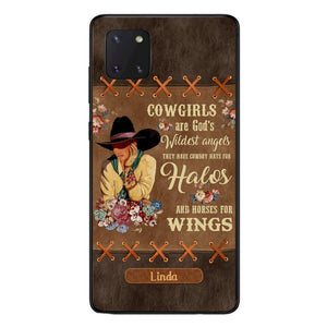 PERSONALIZED COWGIRL ARE GOD'S WILDEST ANGELS HATS FOR HALOS HORSES FOR WINGS PHONECASE QTHC0905