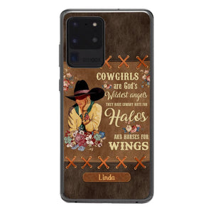 PERSONALIZED COWGIRL ARE GOD'S WILDEST ANGELS HATS FOR HALOS HORSES FOR WINGS PHONECASE QTHC0905