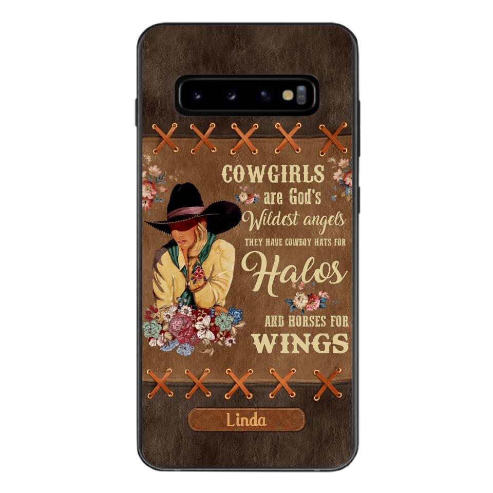 PERSONALIZED COWGIRL ARE GOD'S WILDEST ANGELS HATS FOR HALOS HORSES FOR WINGS PHONECASE QTHC0905