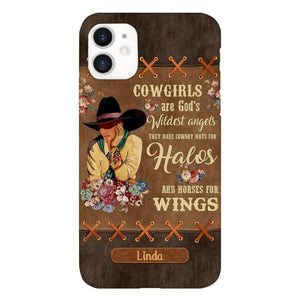 PERSONALIZED COWGIRL ARE GOD'S WILDEST ANGELS HATS FOR HALOS HORSES FOR WINGS PHONECASE QTHC0905