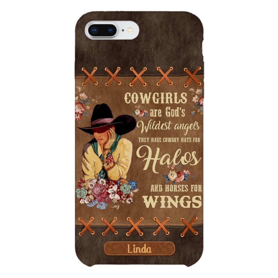 PERSONALIZED COWGIRL ARE GOD'S WILDEST ANGELS HATS FOR HALOS HORSES FOR WINGS PHONECASE QTHC0905