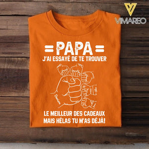 Personalized PaPa Kid Name Jai Esaye De Te Trouver Tshirt Printed QTDT1905