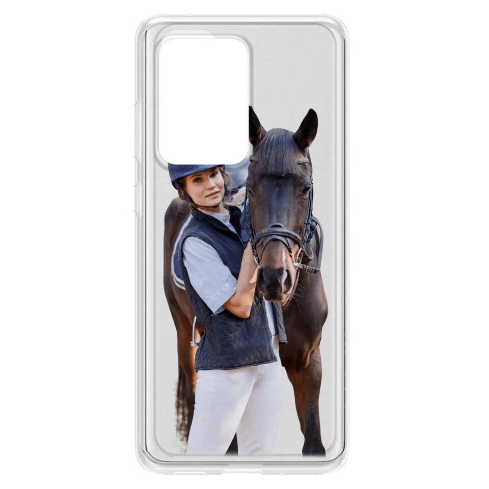 Personalized Girl Love Horse Transparent Silicone Phonecase Printed 22MAY-DT21