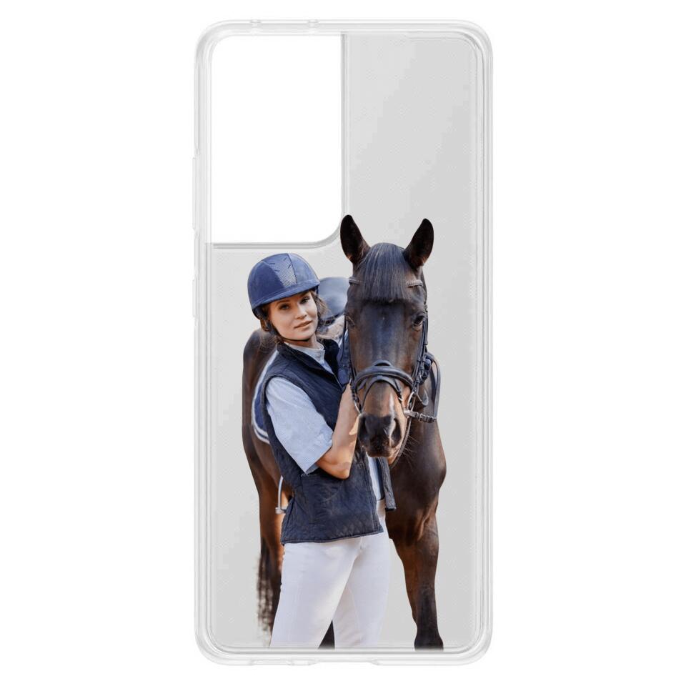 Personalized Girl Love Horse Transparent Silicone Phonecase Printed 22MAY-DT21