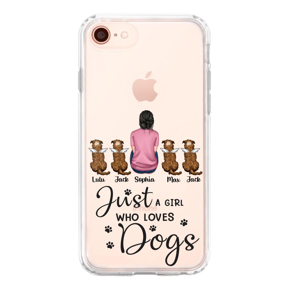 Personalized Just A Girl Who Loves Dogs Transparent Silicone Phonecase Printed 22MAY-HC23