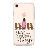 Personalized Just A Girl Who Loves Dogs Transparent Silicone Phonecase Printed 22MAY-HC23