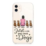 Personalized Just A Girl Who Loves Dogs Transparent Silicone Phonecase Printed 22MAY-HC23