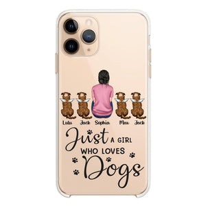 Personalized Just A Girl Who Loves Dogs Transparent Silicone Phonecase Printed 22MAY-HC23