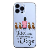 Personalized Just A Girl Who Loves Dogs Transparent Silicone Phonecase Printed 22MAY-HC23