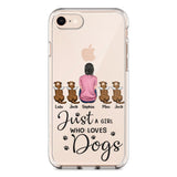 Personalized Just A Girl Who Loves Dogs Transparent Silicone Phonecase Printed 22MAY-HC23