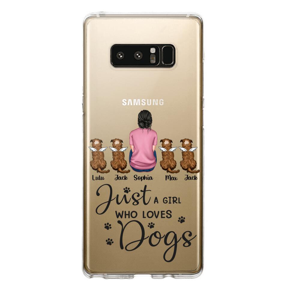 Personalized Just A Girl Who Loves Dogs Transparent Silicone Phonecase Printed 22MAY-HC23