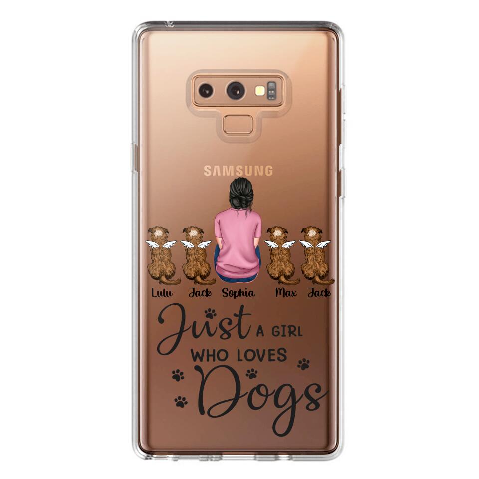 Personalized Just A Girl Who Loves Dogs Transparent Silicone Phonecase Printed 22MAY-HC23