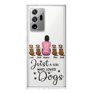 Personalized Just A Girl Who Loves Dogs Transparent Silicone Phonecase Printed 22MAY-HC23