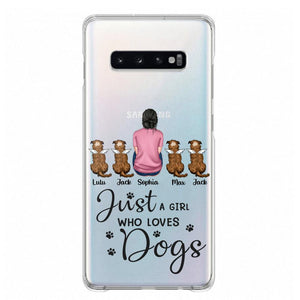 Personalized Just A Girl Who Loves Dogs Transparent Silicone Phonecase Printed 22MAY-HC23