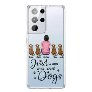 Personalized Just A Girl Who Loves Dogs Transparent Silicone Phonecase Printed 22MAY-HC23