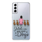 Personalized Just A Girl Who Loves Dogs Transparent Silicone Phonecase Printed 22MAY-HC23