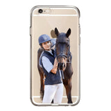 Personalized Girl Love Horse Transparent Silicone Phonecase Printed 22MAY-DT21