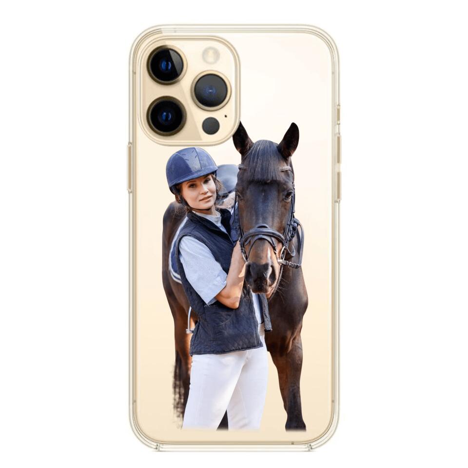 Personalized Girl Love Horse Transparent Silicone Phonecase Printed 22MAY-DT21