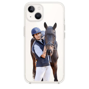 Personalized Girl Love Horse Transparent Silicone Phonecase Printed 22MAY-DT21