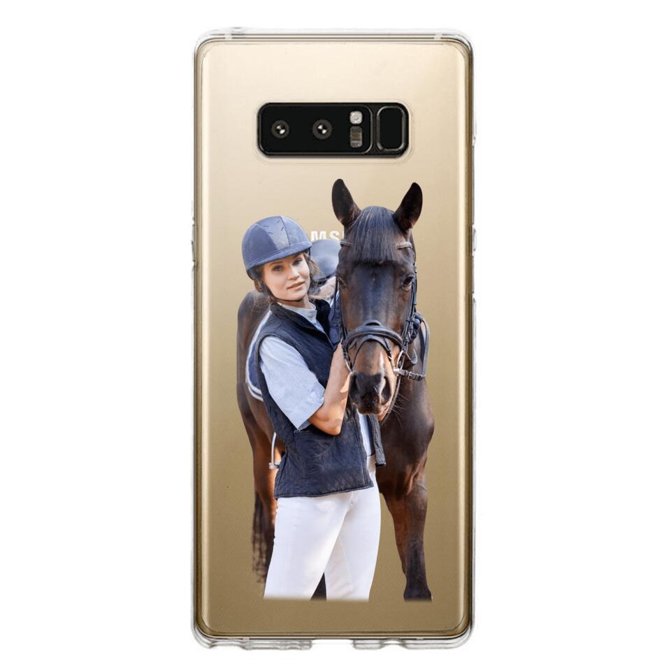 Personalized Girl Love Horse Transparent Silicone Phonecase Printed 22MAY-DT21