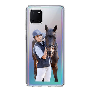 Personalized Girl Love Horse Transparent Silicone Phonecase Printed 22MAY-DT21