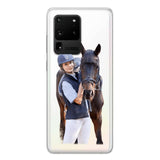 Personalized Girl Love Horse Transparent Silicone Phonecase Printed 22MAY-DT21