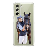 Personalized Girl Love Horse Transparent Silicone Phonecase Printed 22MAY-DT21