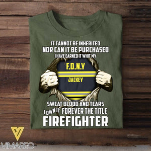 Personalized US Firefighter Tshirt Printed QTVQ0106