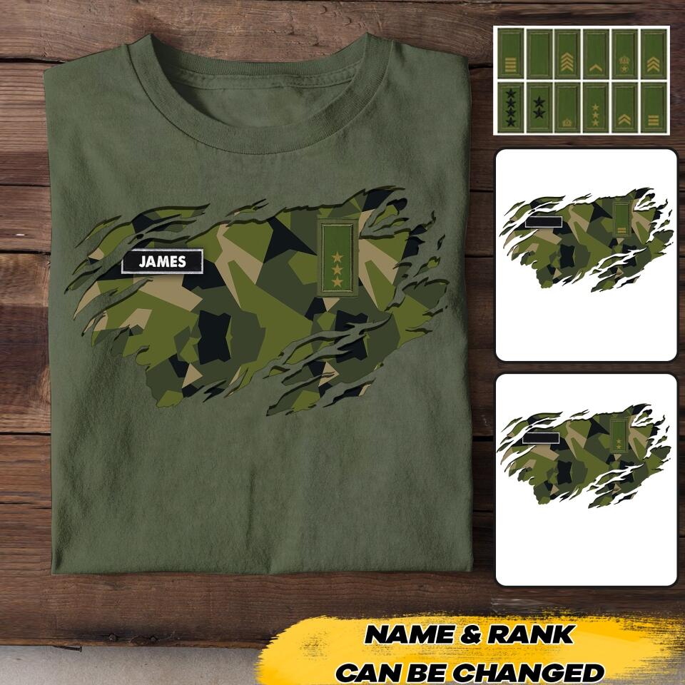 DH Personalized Swedish Soldier Tshirt 3D Printed HC1105