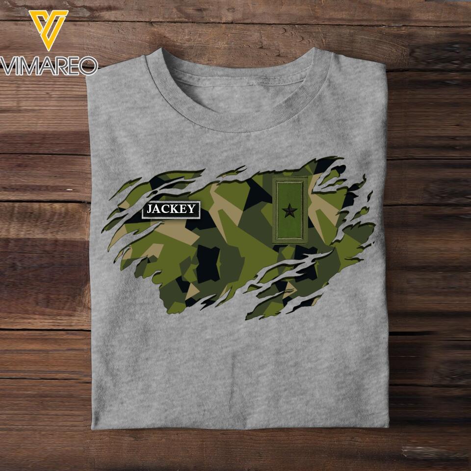 DH Personalized Swedish Soldier Tshirt 3D Printed HC1105