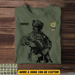 Personalized Canadian Soldier/Veterans Tshirt Printed 22JUL-HQ15