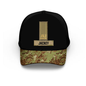 Personalized Italian Soldiers Rank & Name Cap Printed