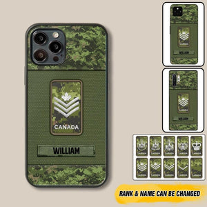 Personalized Canadian Soldier Camo Phone Case Printed 22JUL-DT17